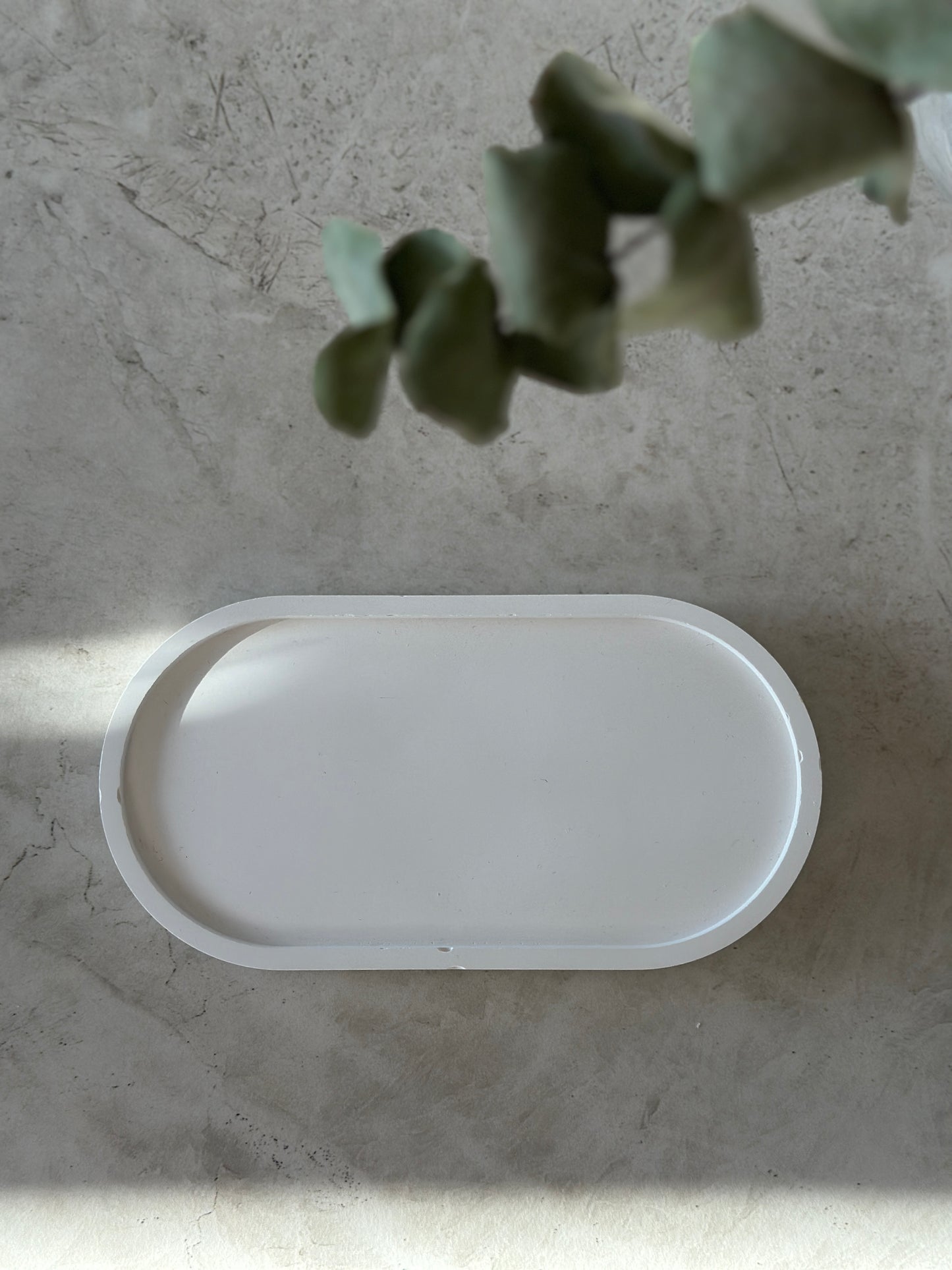 schlichtes oval Deko Tablett